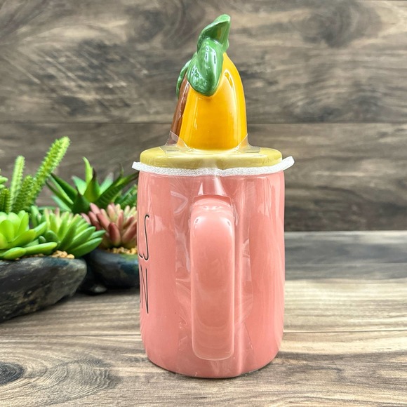 NIB RAE DUNN Sandal Season Figural Lidded Mug Pink Tropical Summer Gift Vacation - Picture 4 of 6